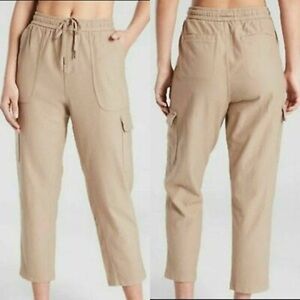 ATHLETA Farallon Cargo Crop Jogger Pants Silt Taupe